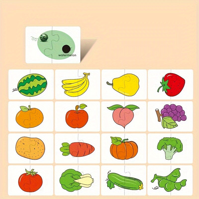 Educatieve Puzzelkaarten Set | Jigsaw Matching Game | Cognitieve Ontwikkeling | Geen Batterijen Nodig | Papier