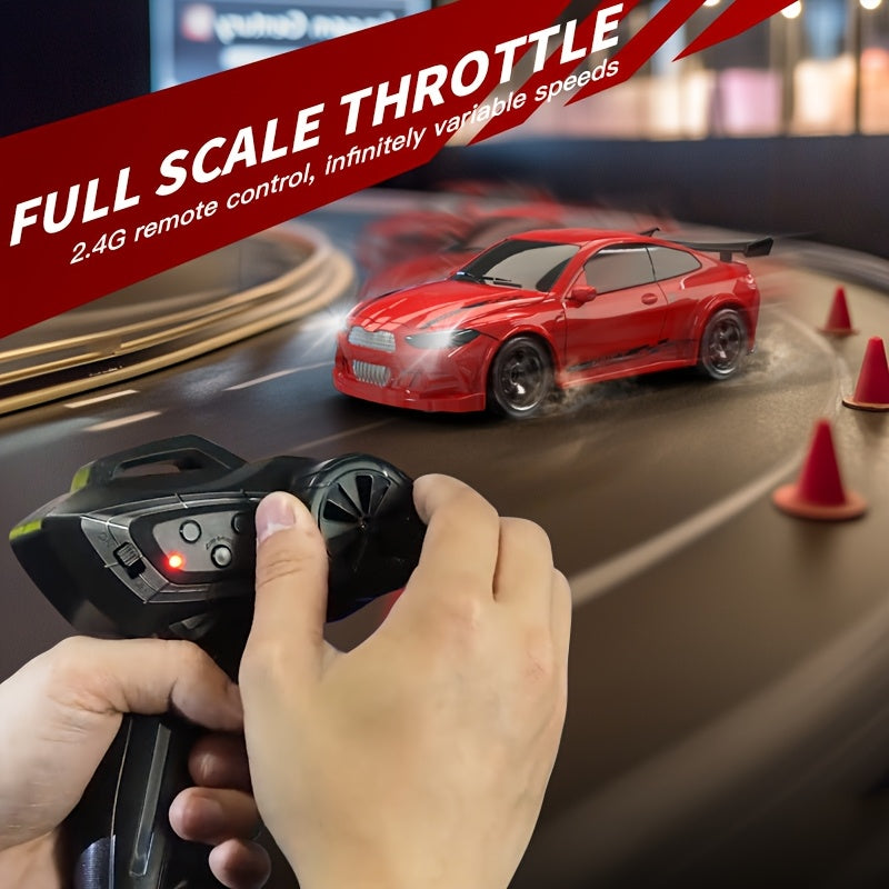 Mini 4WD RC Auto – Drift Racewagen met Lichten, Type-C Opladen, Cadeau 3+