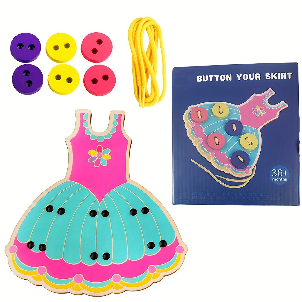 Houten Rijgrok Speelgoed | Motorische Ontwikkelingsspeelgoed voor Kinderen