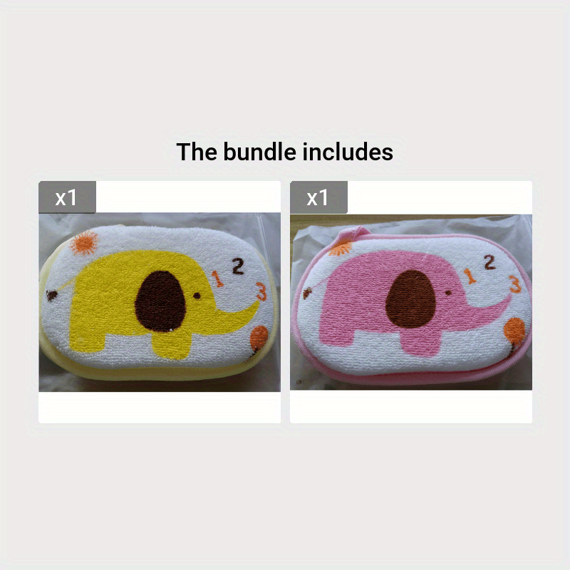 Kinder Katoenen Douche Bad Spons | Cartoon Olifant Lichaam Wasborstel Zacht Voor Baby en Peuter