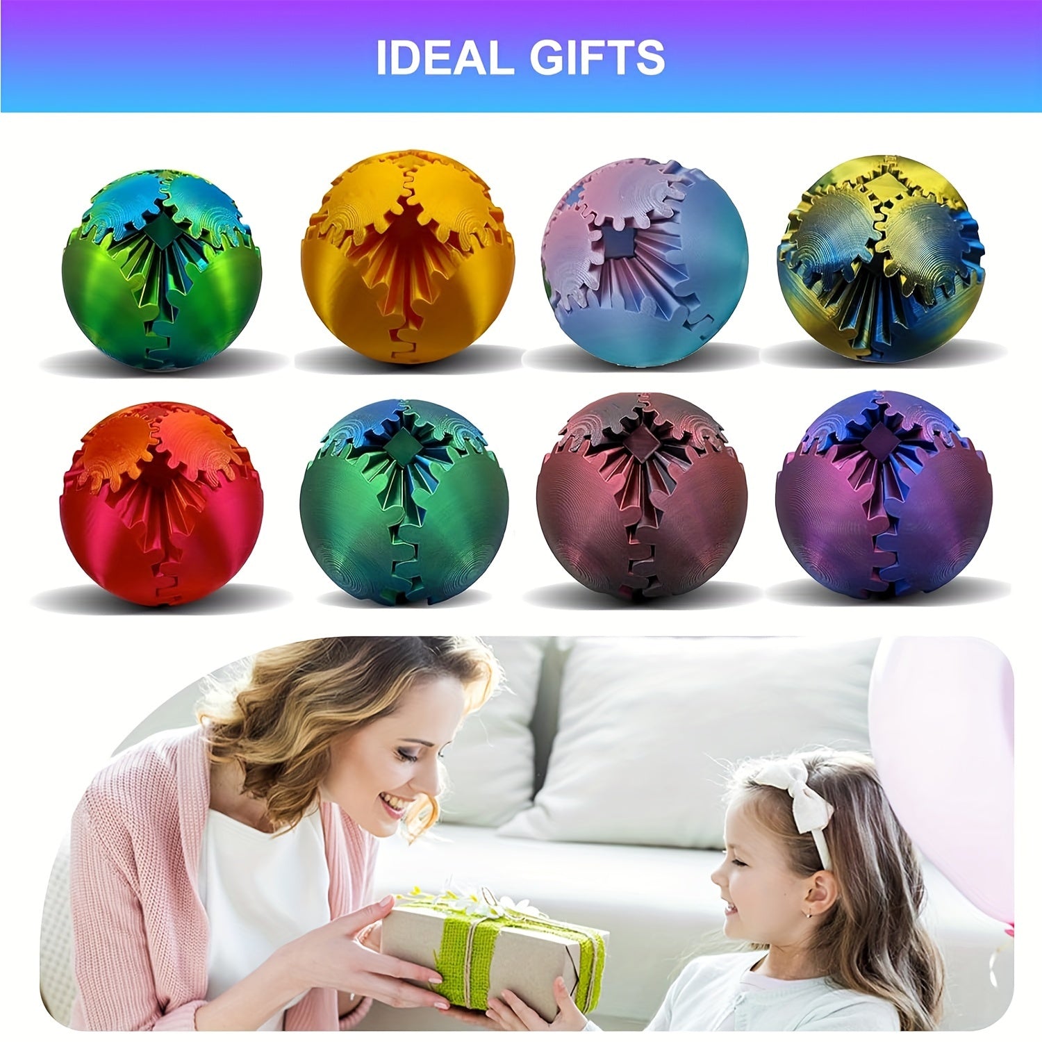 3D Tandwiel Bal - Steampunk Fidget Spinner Speelgoed, Kerstcadeau voor Kinderen