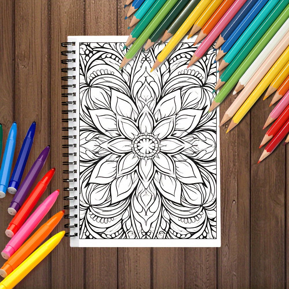 Kleurboek met Spiraalbinding voor Tieners & Volwassenen – 30 Unieke Patronen, Ontspannend Cadeau voor Feestdagen