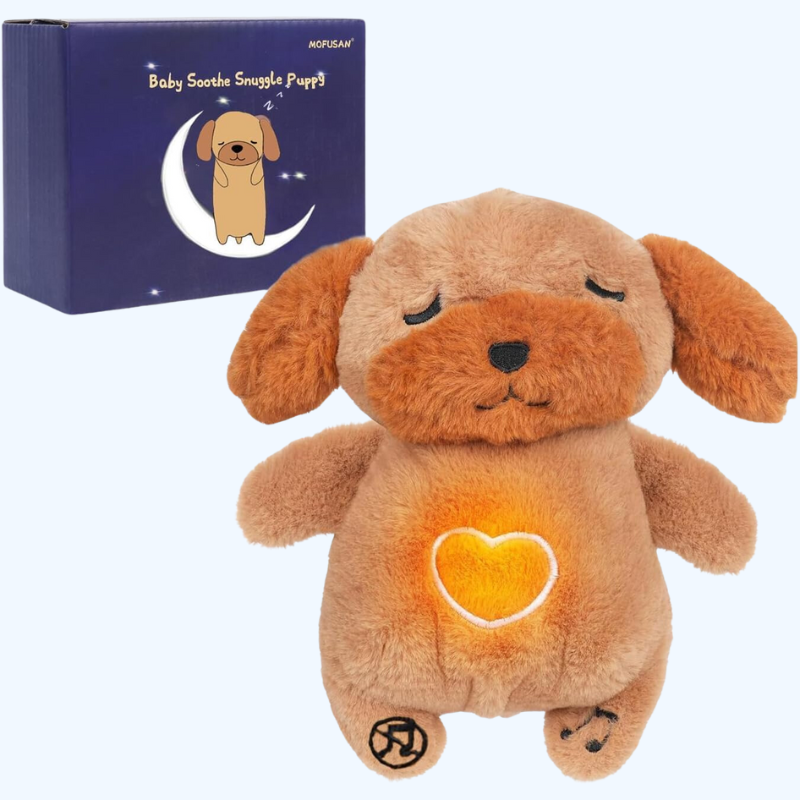Soothe Snuggle Hond Knuffel | Ademend Pluche Dier Voor Angst Verlichting | Met Realistische Beweging & Licht Muziek | Kinderen en Volwassenen