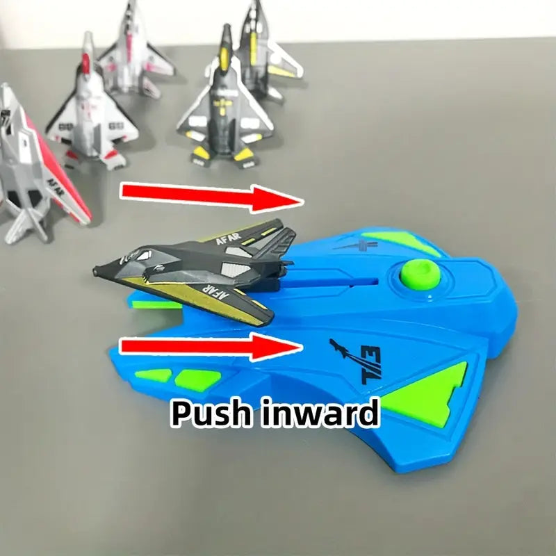 Dual Launcher Vliegtuig Speelgoed Set | Handmatige Vliegende Jet Game | Duurzaam Plastic