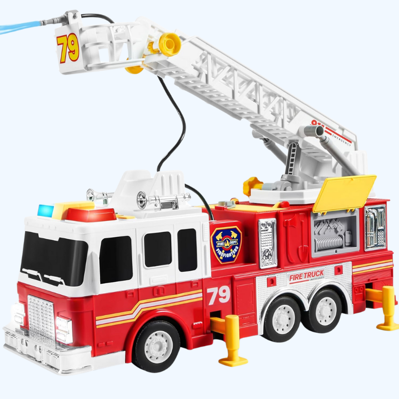Extra Grote Brandweerwagen Speelgoed | 84 cm Ladder | Realistische Sirene & Licht | Brandweerauto Voor Peuters 3+ | Perfect Cadeau