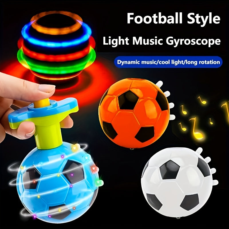 LED Verlichte Muzikale Gyroscoop in Voetbalstijl | Knipperende Toupie Lichtgevende Muzikale Toupie Speelgoed voor Kinderen