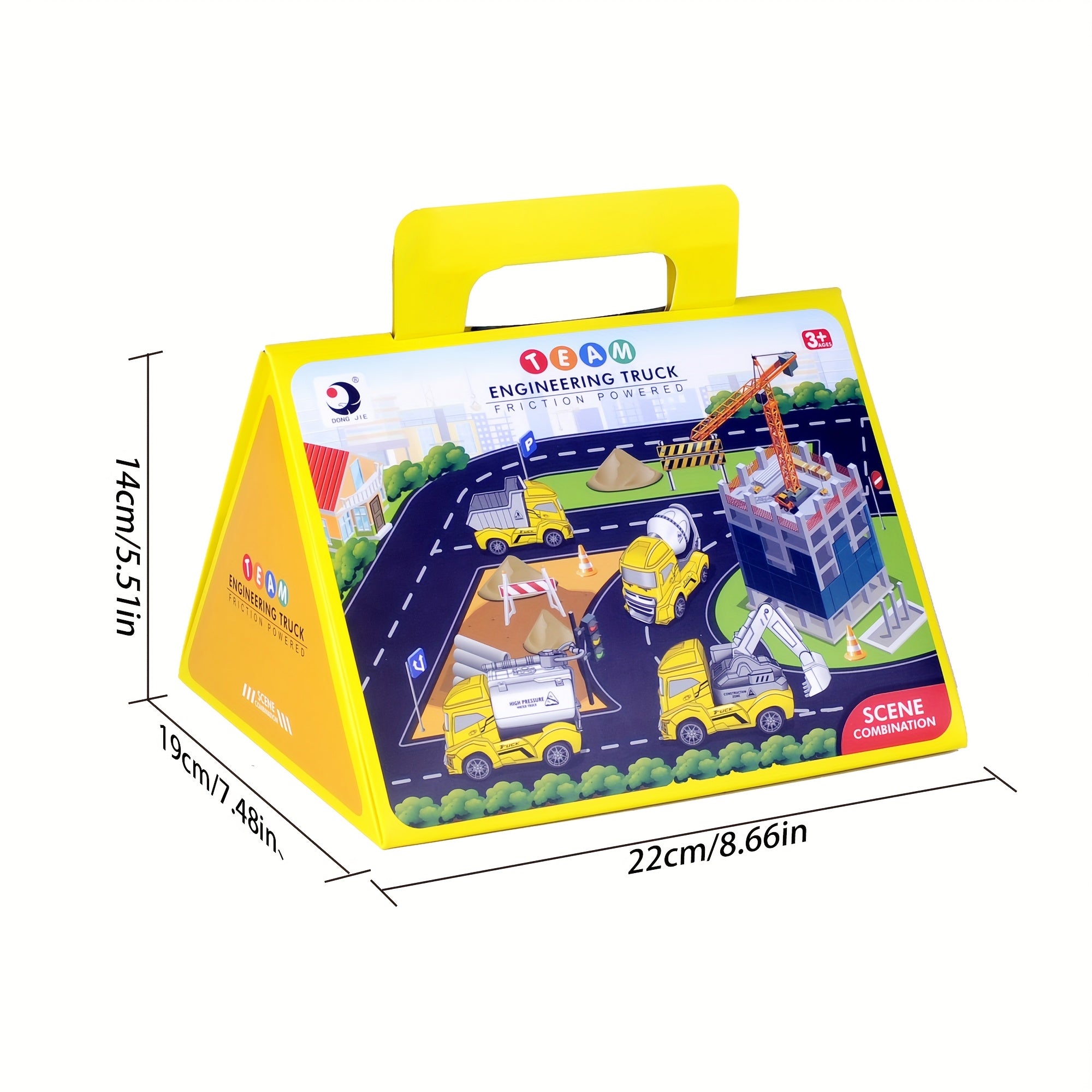 Speelset Bouwvoertuig met Wegborden & Kaarten – Inclusief Willekeurig Voertuig, Educatief Cadeau voor Kinderen