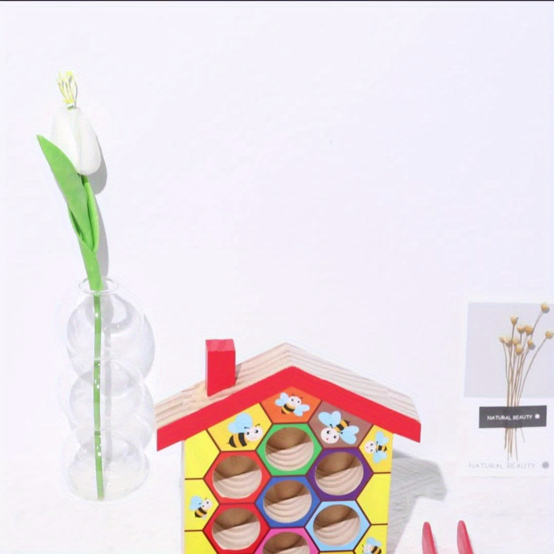 Houten Bijenspel voor Peuters | Fijnmotorisch Educatief Speelgoed