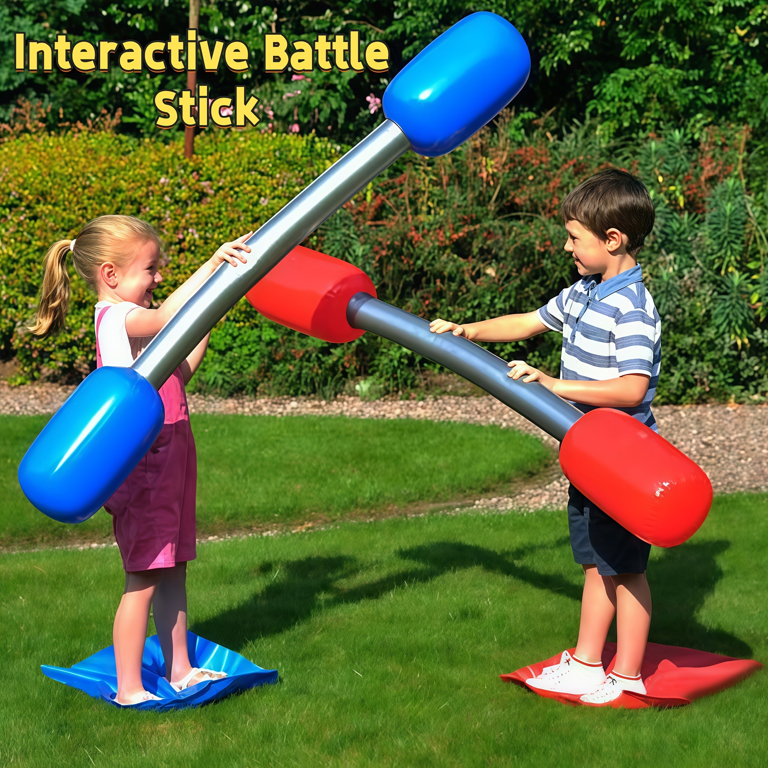 Opblaasbare Speelset met Evenwichtsstok & Mat – Leuk voor Tuin, Strand of Teamspellen, Familiecadeau