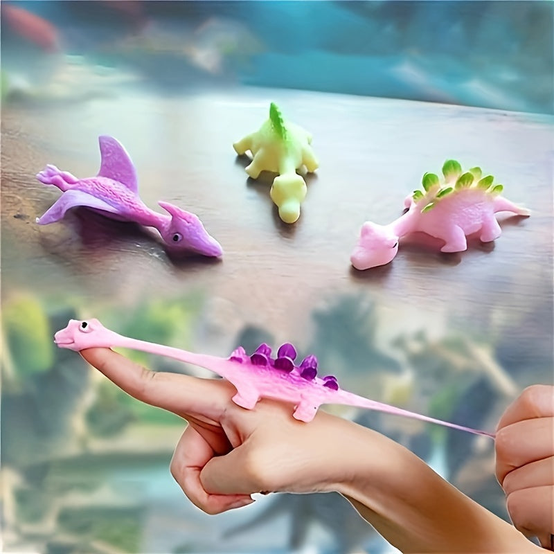20x Katapult Dino Speelgoed | Mini Rubber Dinos Slingers, Party Cadeau & Spel