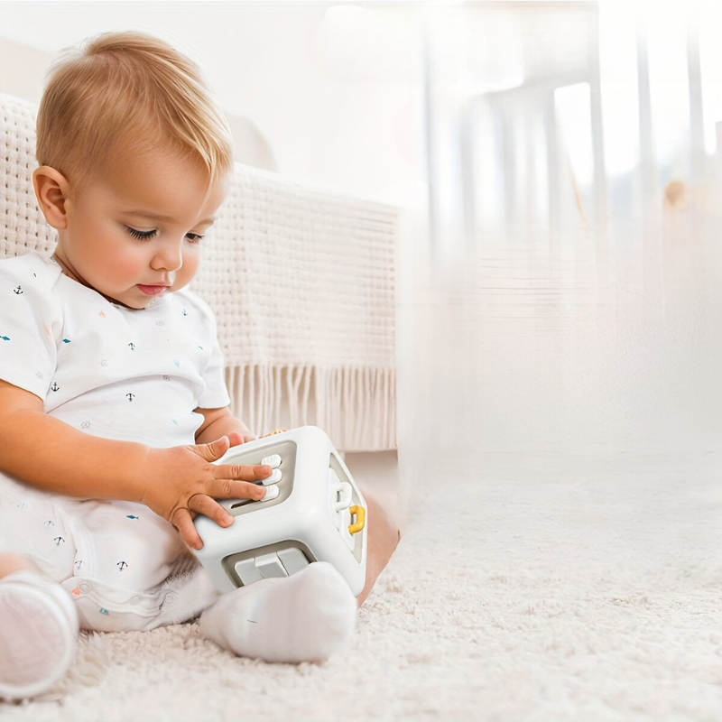 6-in-1 Busy Board | Motorische Ontwikkeling & Educatief Speelgoed voor Kinderen in Wit/Geel