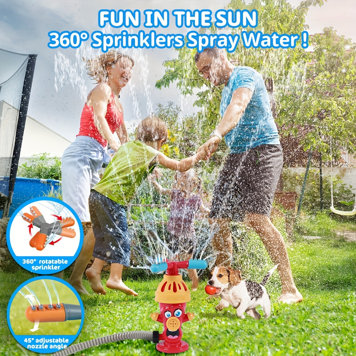 Brandkraan Watersproeier Speelgoed – Nieuw Buitenspel Basebal met Water, 360° Roterend Mondstuk | Voor Grasveld, Tuin & Zomerfeestjes