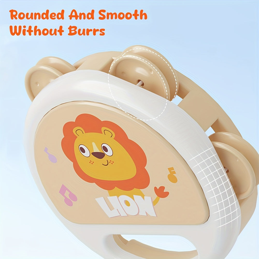 Adorable Leeuw Cartoon Rammelaar & Handtrommel Speelgoed | Ideaal voor Baby's Gripkrachttraining | Perfect voor Halloween & Kerstcadeaus