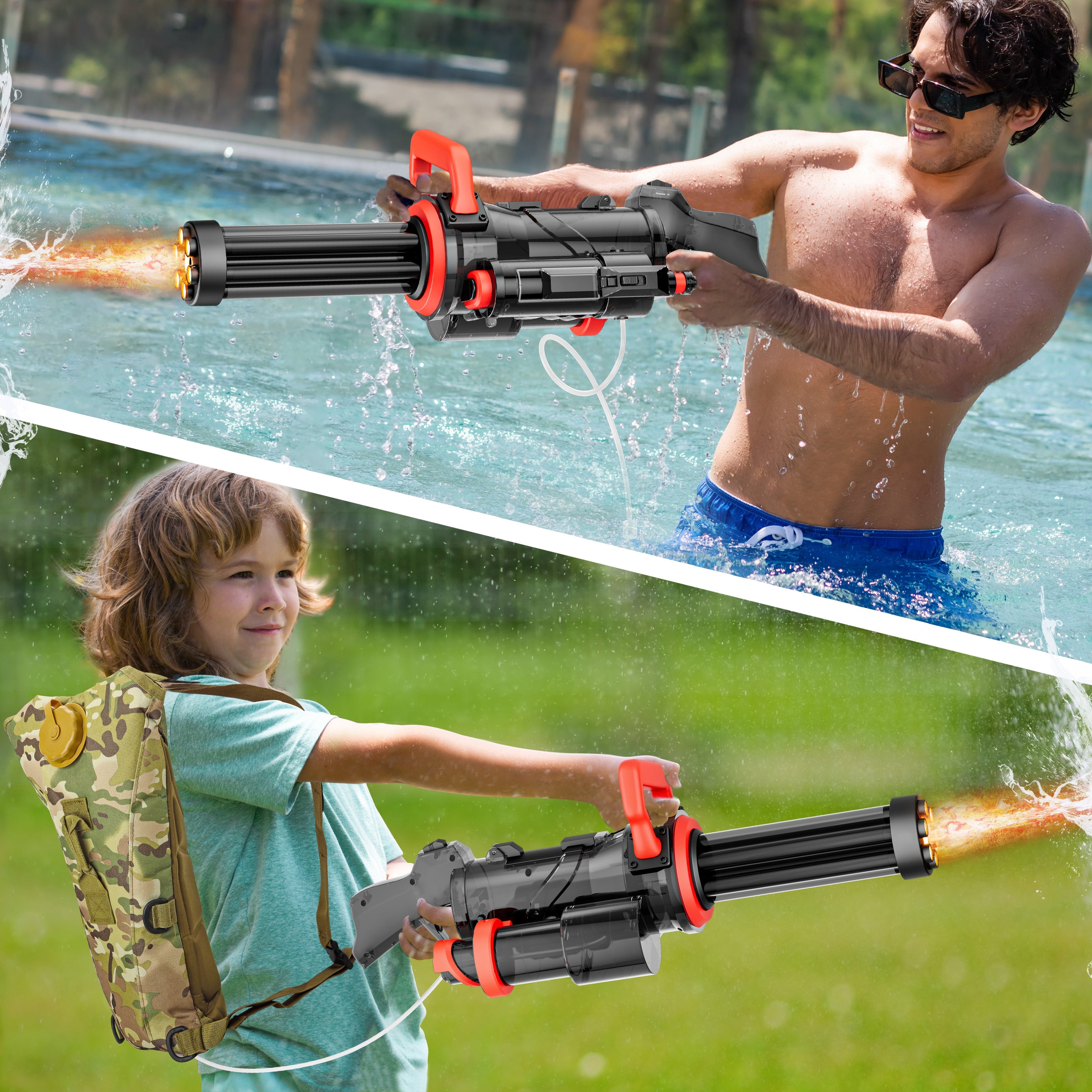 Elektrisch Gatling Waterpistool | Automatisch Watergeweer voor Kinderen & Volwassenen