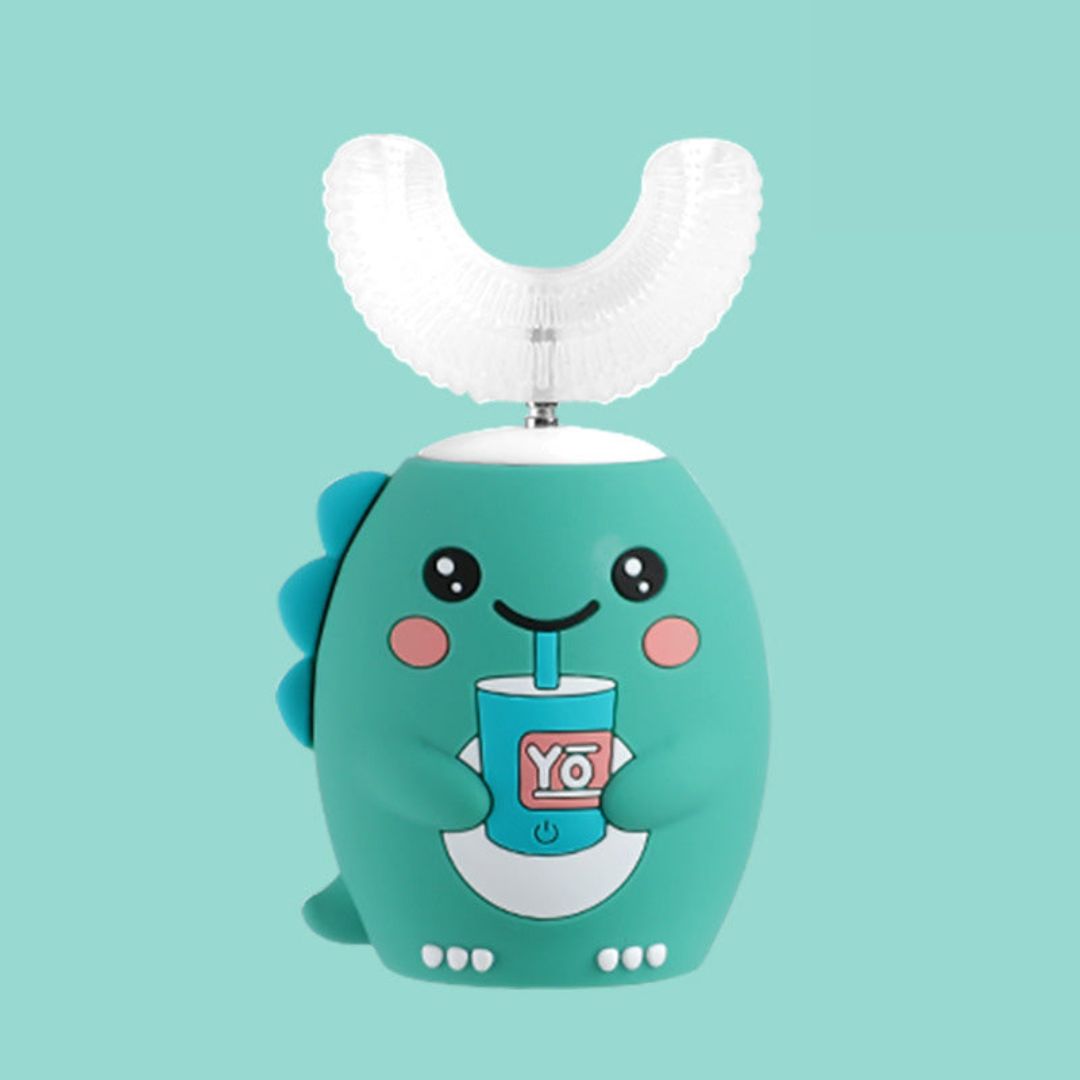 Kinderen U-Vormige Elektrische Tandenborstel met 4 Borstels | Waterproof Ontwerp 360-Graden Reiniging Sonic Tandenborstel met 5 Modi