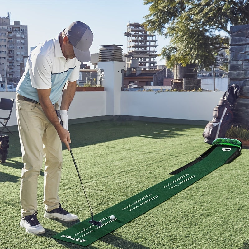 Indoor Golf Putting Mat | Auto-Bal Terugkeer, Putter Gidsen op 3, 5 & 7 Voet