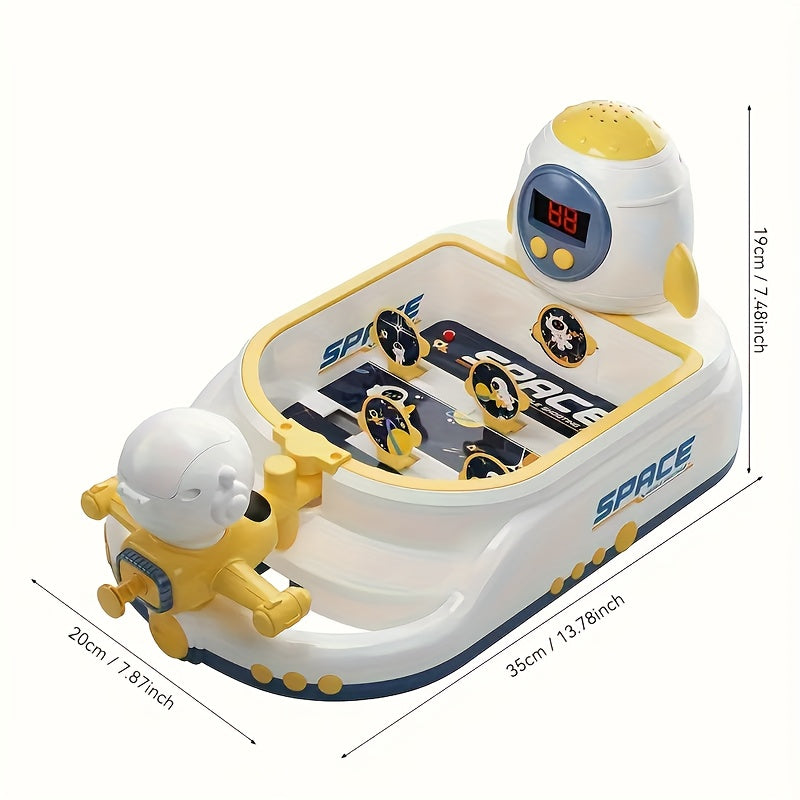 Knikkerschietspel console | Puzzelspel, interactieve desktop met obstakels, doelen schieten, scorebord, licht |en geluidseffecten, ruimteavontuur schiettafel.