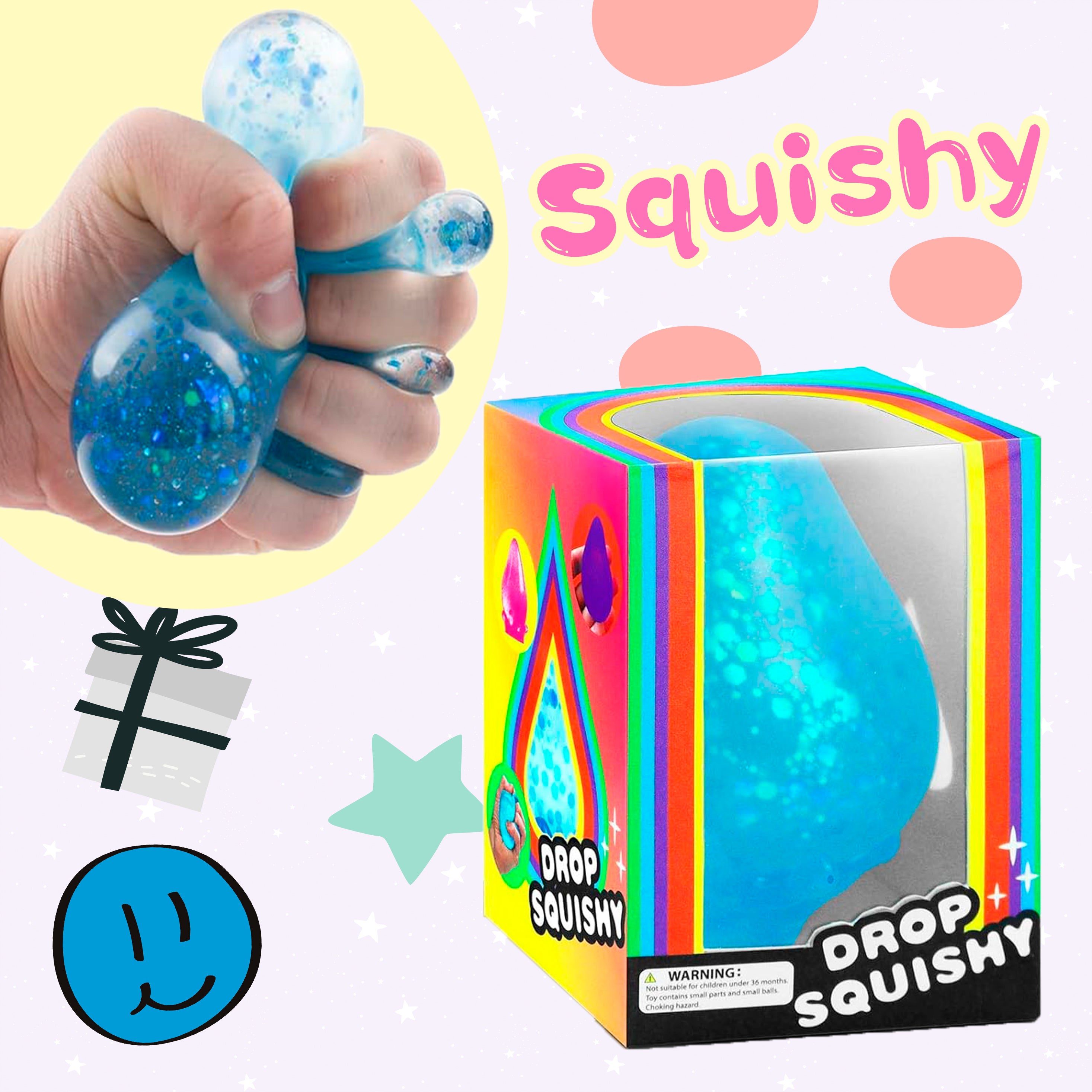2 Stuks Squishy Druppel Stressbal voor Kinderen en Volwassenen - Fidget Toy voor Jongens en Meisjes - Sensorisch Anti-Stress Speelgoed