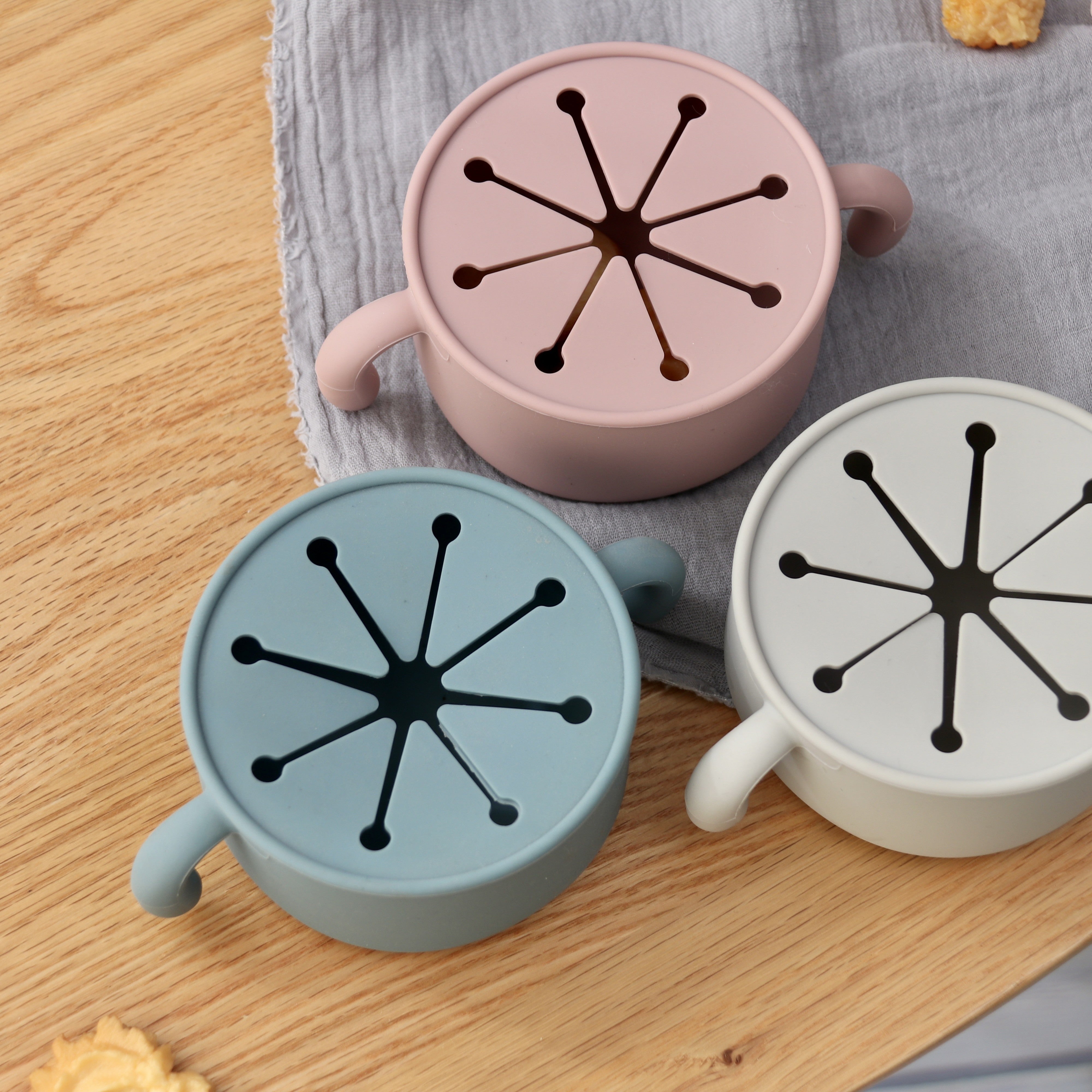 Siliconen Baby Snack Kom | Voedselopslag Kom met Stofbestendige Deksel voor Baby's en Peuters