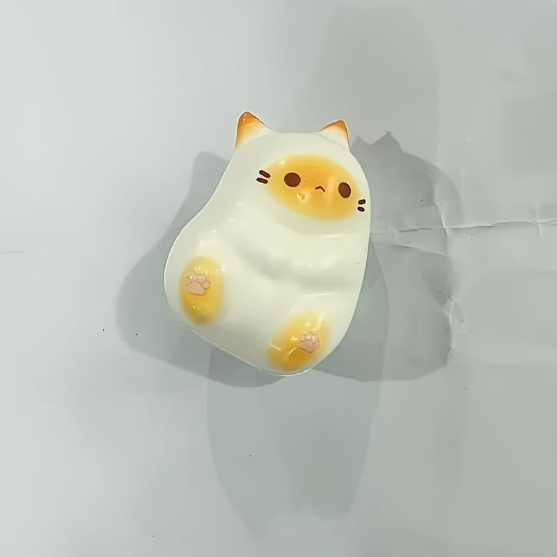 Cartoon Kat Knijp Speelgoed | Zacht PU Fidget Speelgoed met Langzame Terugkaatsing en Gemengde Kleuren voor Kinderen en Volwassenen