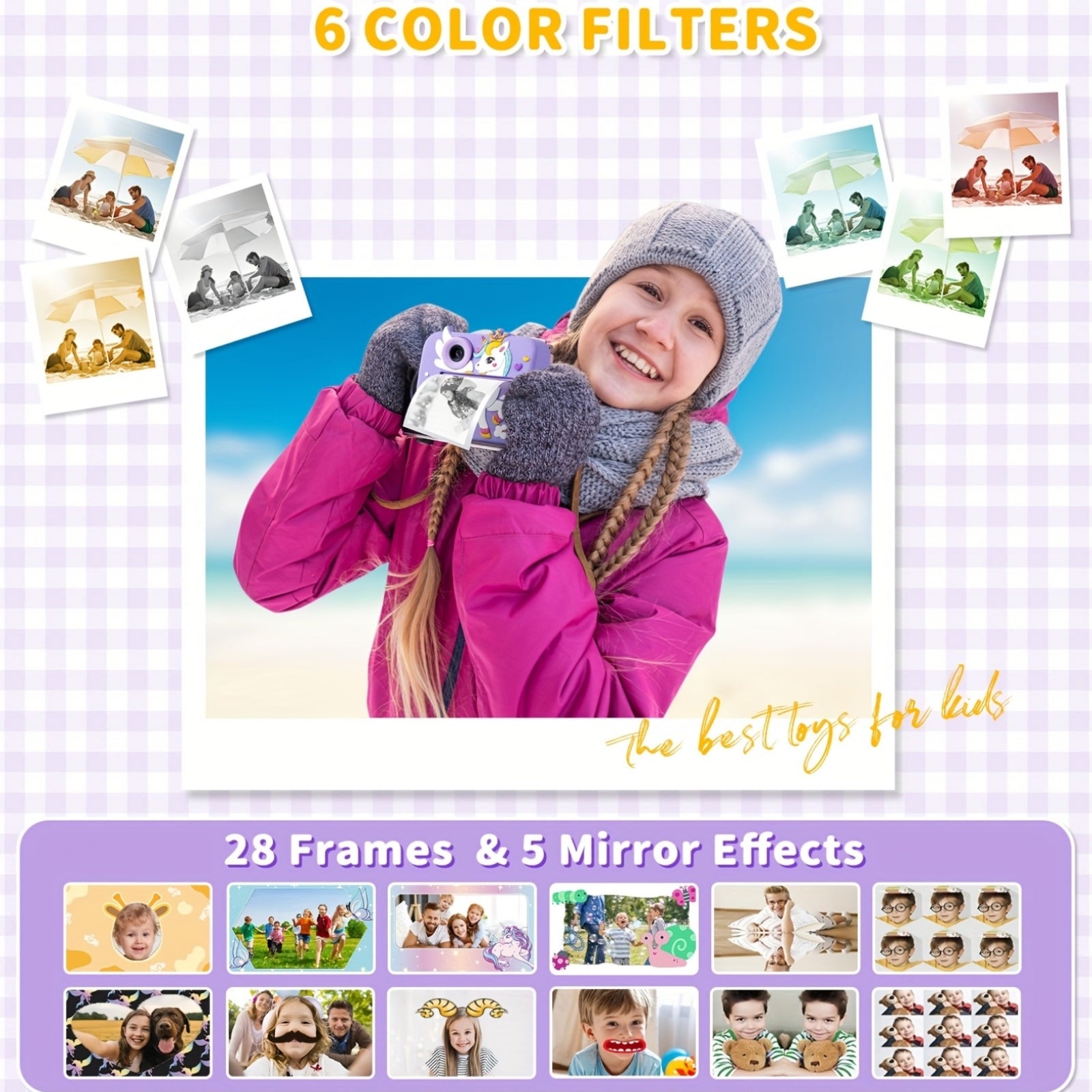 Direct-Klaar Printcamera voor Kinderen van 3-12 Jaar - Digitaal Fototoestel met Selfiecamera voor Jongens en Meisjes - Creatief Speelgoed Cadeau Inclusief Printrollen en Stiften