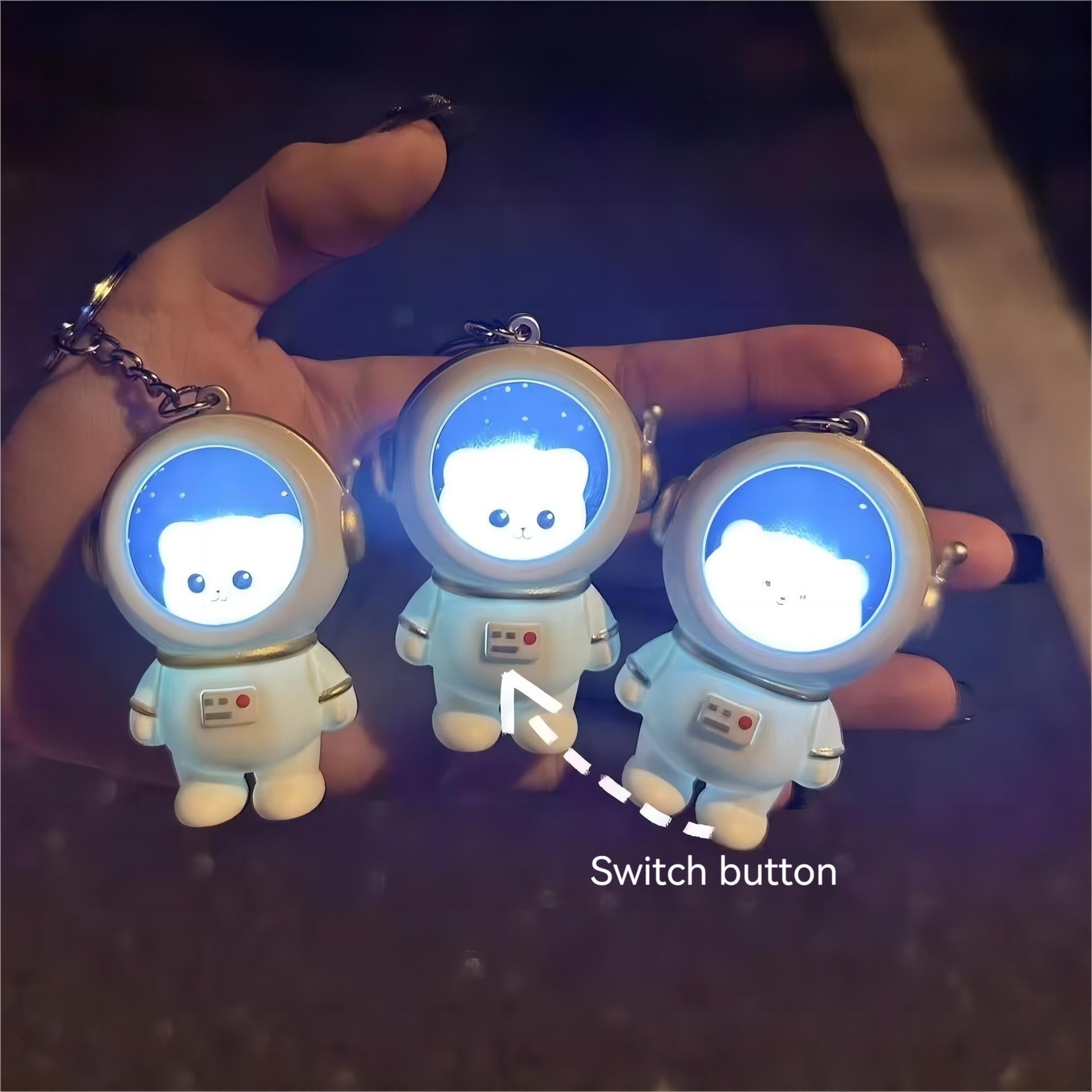 Astronaut Beer Nachtlampje Sleutelhanger | Ruimte-Thema Rugzak Charm voor Cadeaus