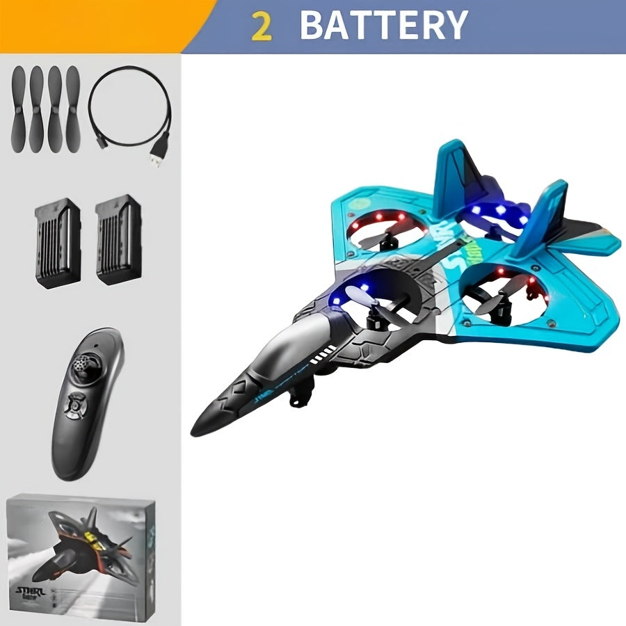 RC Vliegtuig Met 2 Batterijen | EPP-schuim, UAV Glider, Vierassig RC Speelgoed voor Buiten