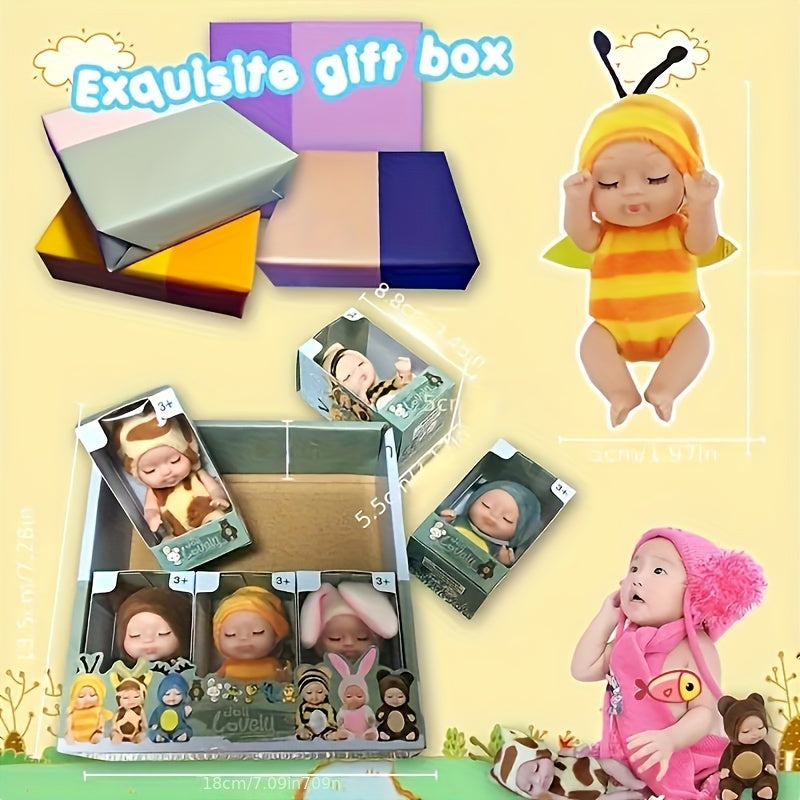 Mini Realistische Reborn Pop (4,3") | Schattig Feestartikel & Cadeau | Perfect voor Kerst & Verjaardagen