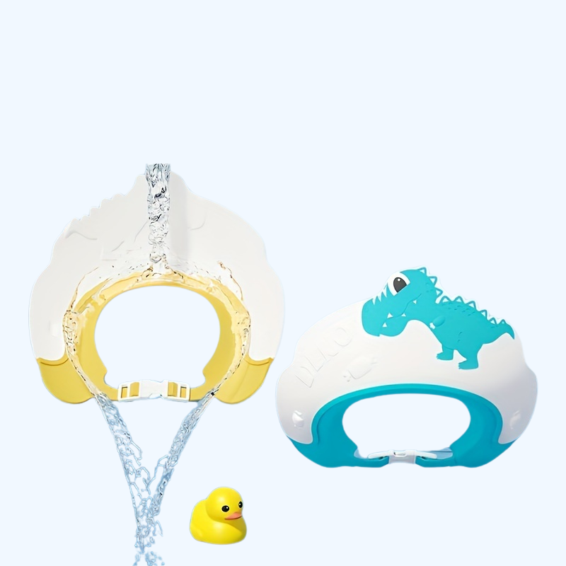 Douchkap met Dino Ontwerp, Plastic Waterdichte Shampoo Barrière, Niet Lekken, Comfortabele Pasvorm met Oorbescherming voor Kinderen tot 6 Jaar