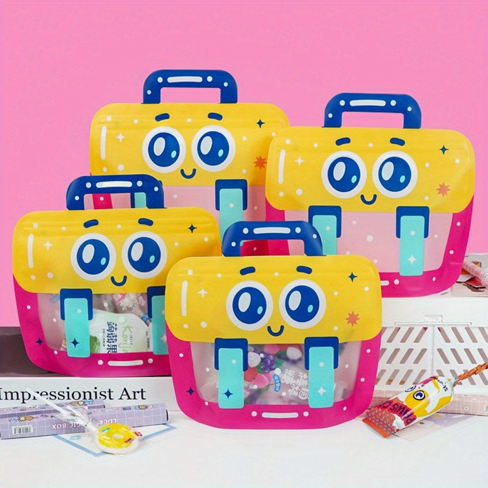 30 Stuks Cartoon Traktatiezakjes met Handvat | Herbruikbare Ziplock Cadeauzakken – Voor Feestjes & Kleine Geschenken