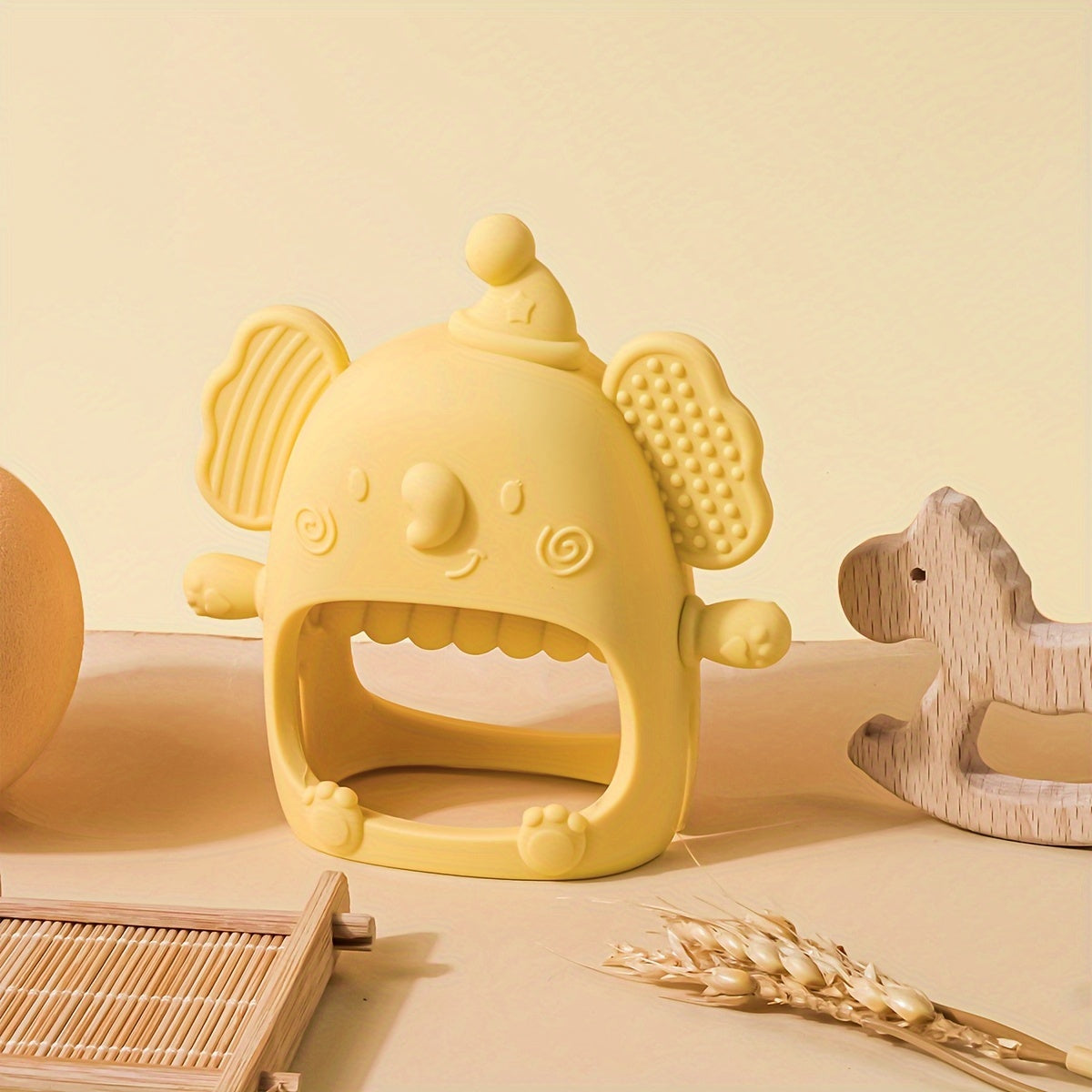 Zachte Siliconen Bijtring Mitter voor Baby's 6M+ | BPA-vrij, Antivallen, Perfecte Verzachtende Speelgoed & Cadeau voor Thanksgiving & Kerst