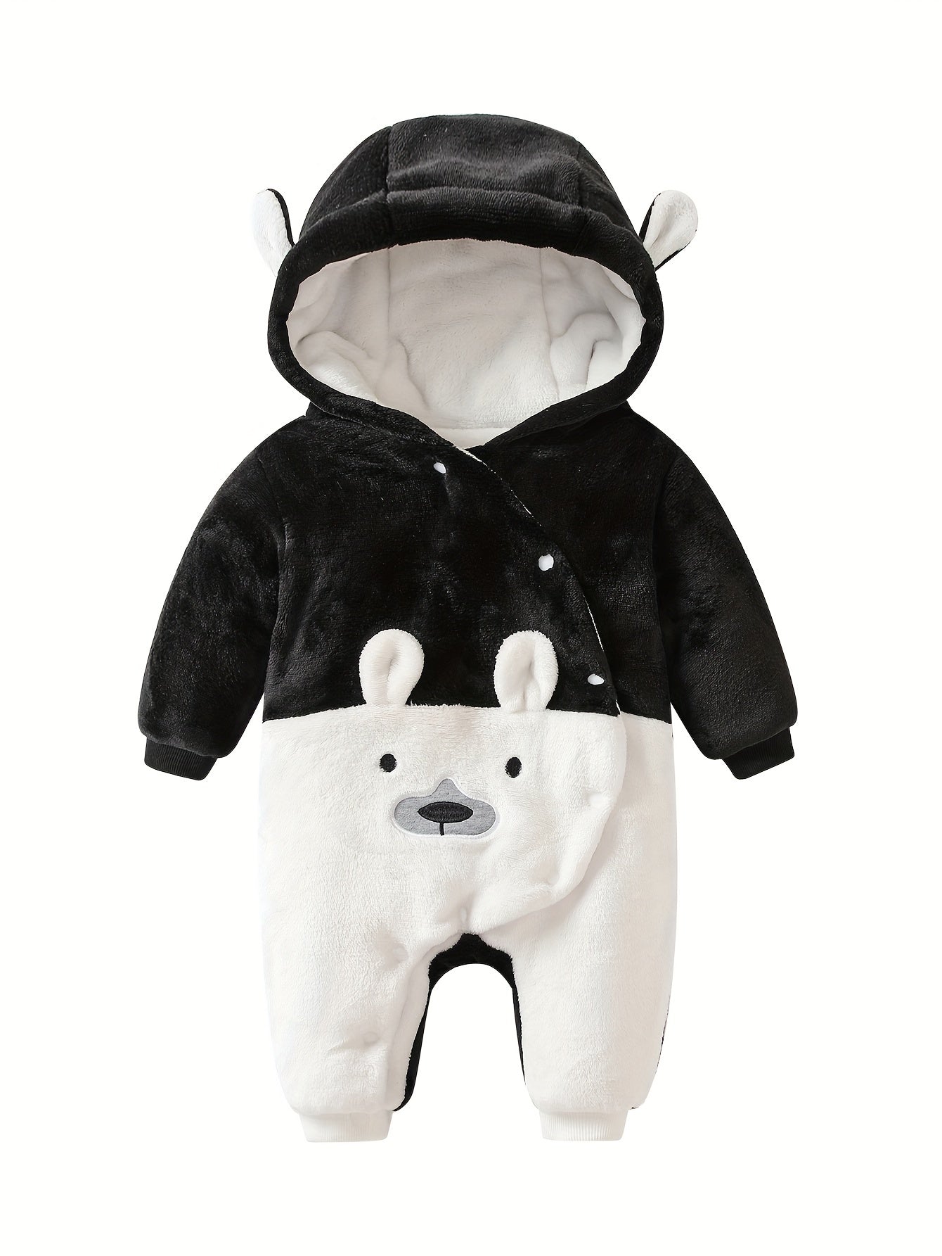 Schattige Beer Vormige Flanellen Romper | Peuter Kleding Onesies Gezellige Buitenkleding voor Herfst en Winter