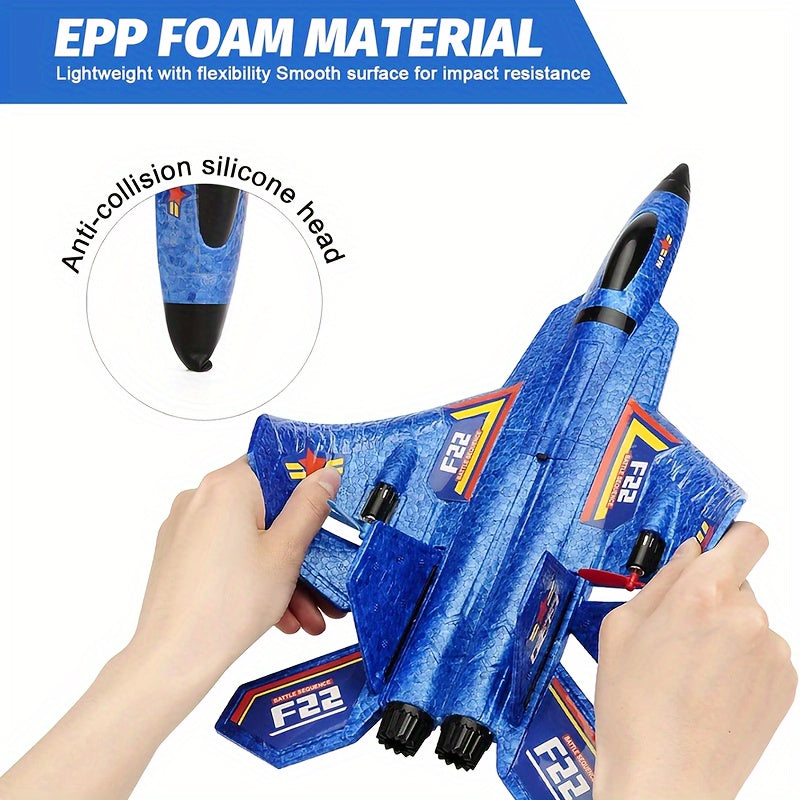 RC Gevechtsvliegtuig F22, 2.4G 2.5-Kanaals Lucht, Zee & Land, LED Lichten, 6-Assige Gyroscoop, EPP Materiaal, Leuk Vliegtuig Speelgoed voor Kinderen & Volwassenen