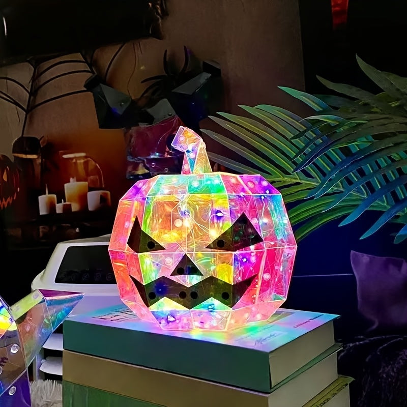 Halloween LED Lamp Pompoenboom | Tafeldecoratie met lichtgevende pompoenen, USB & batterij gevoed