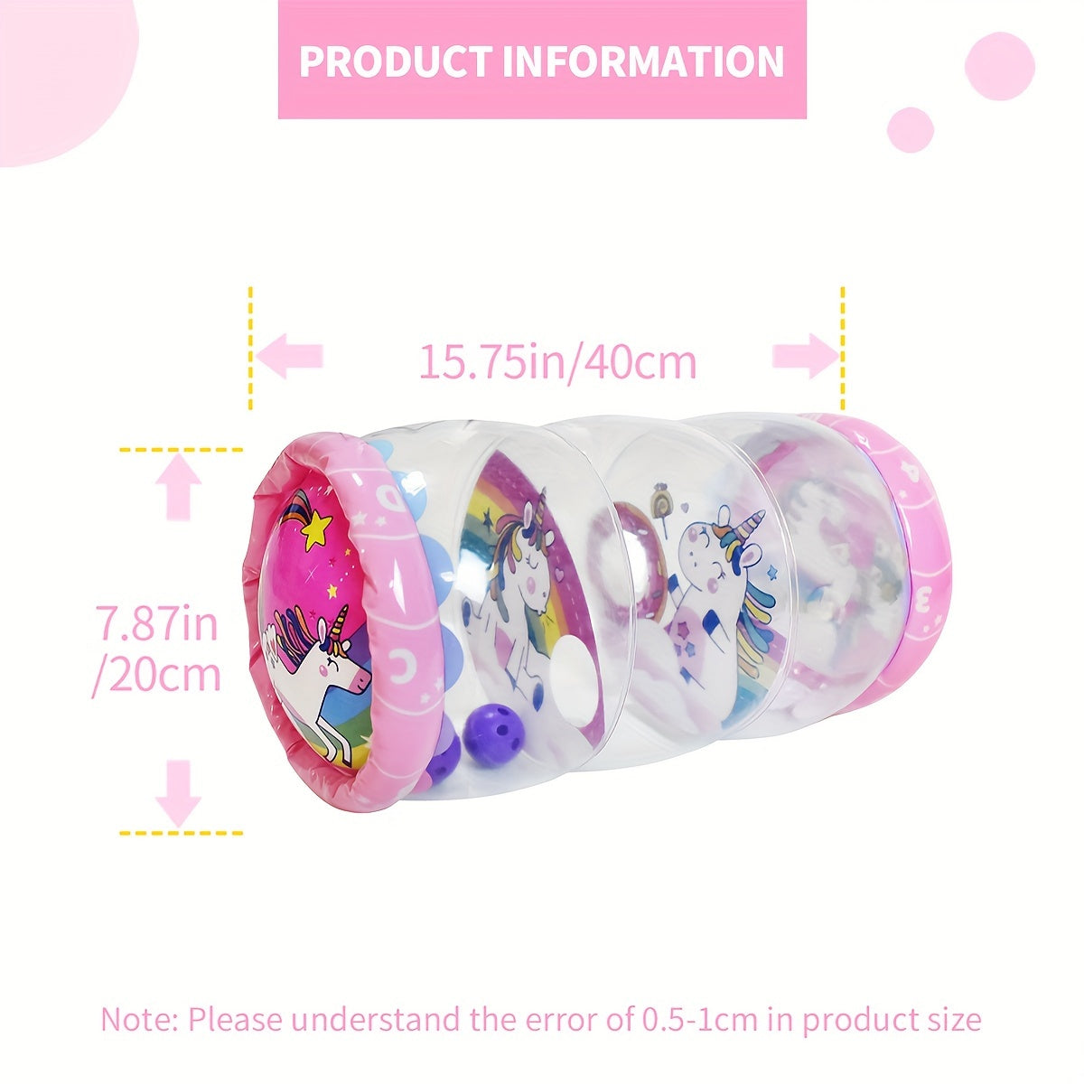 Kruip Activiteitsrol met Rammelaar en Bal | Opblaasbaar Dierlijk Kruiptrainingsspeelgoed voor Baby's van 8 tot 12+ Maanden