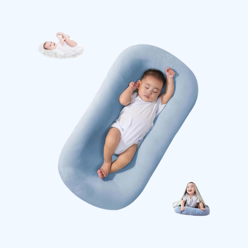 Baby Lounger Kussen | Zacht Katoen Ademend Baby Nest Slaapplek voor Pasgeboren 0-24 Maanden