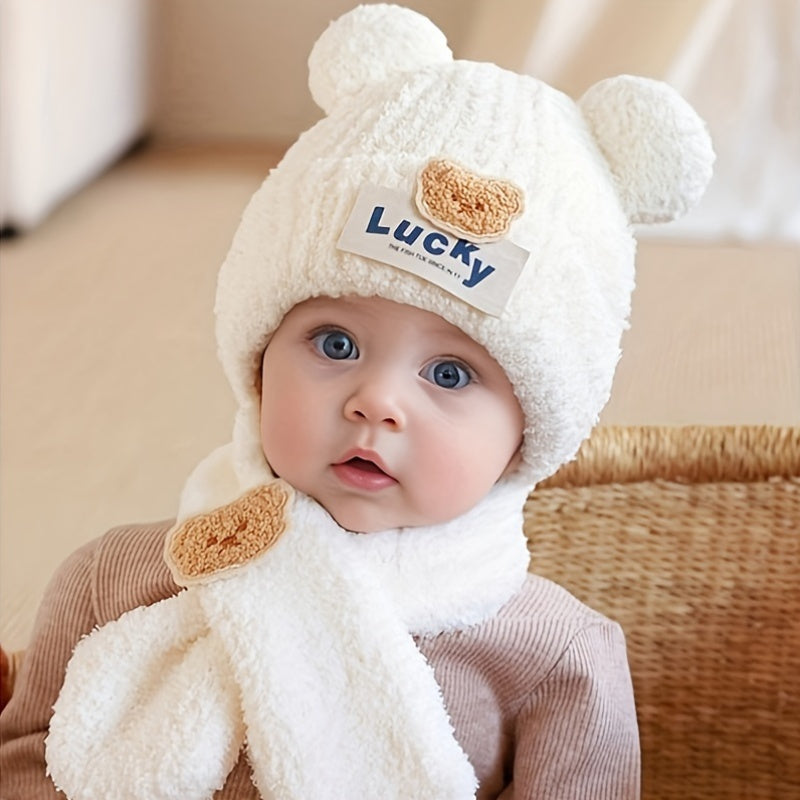 Baby Winter Sjaal Set | Herfst en Winter Dikke Warme Pluche Muts Met Oorbescherming
