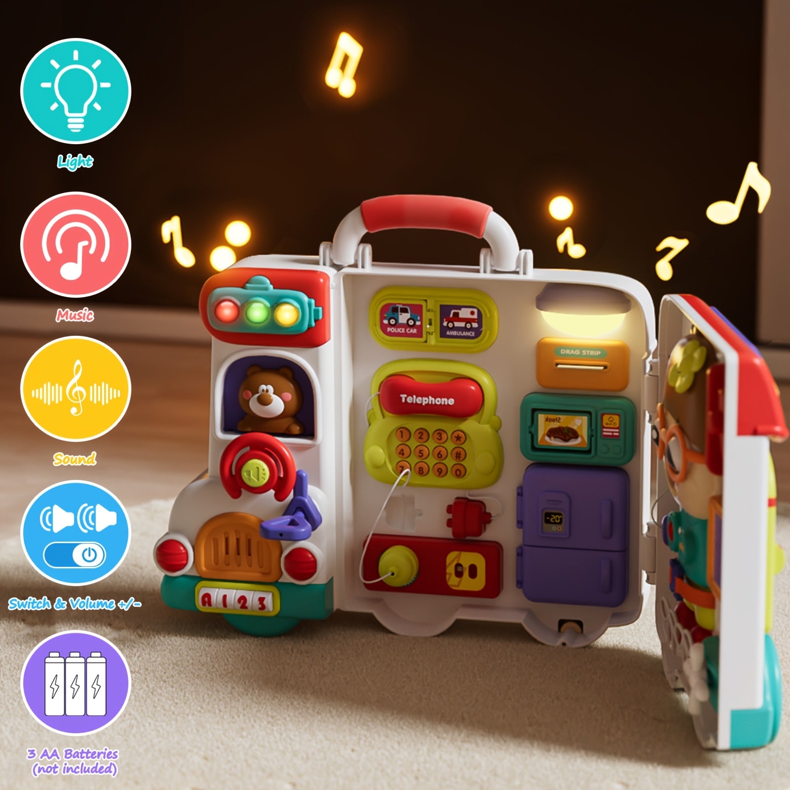 Groot 54-in-1 Busy Board voor Peuters van 1-3 Jaar - Educatief Activiteitenbord voor Jongens en Meisjes - Montessori Speelgoed voor het Leren van Fijne Motoriek