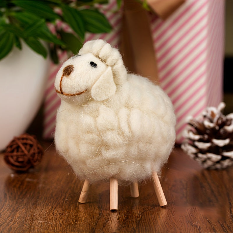 Wollen Vilt Schaap Ornaments | Creatieve Kerstboom Versiering voor Slaapkamer of Bureau