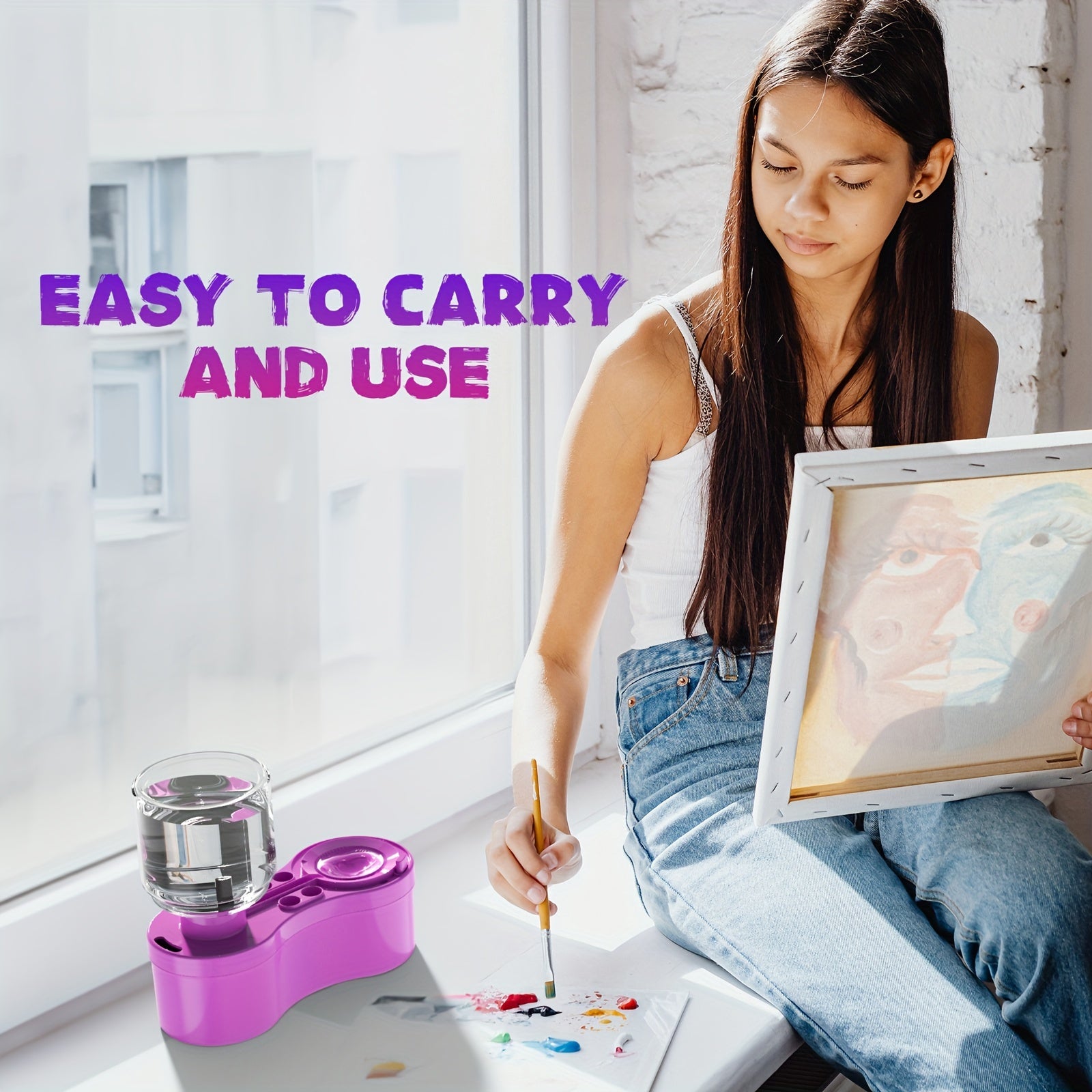 Kwastenreiniger voor Waterverf | Reinigingsbeker voor Aquarel & Acryl, Kunstgereedschap