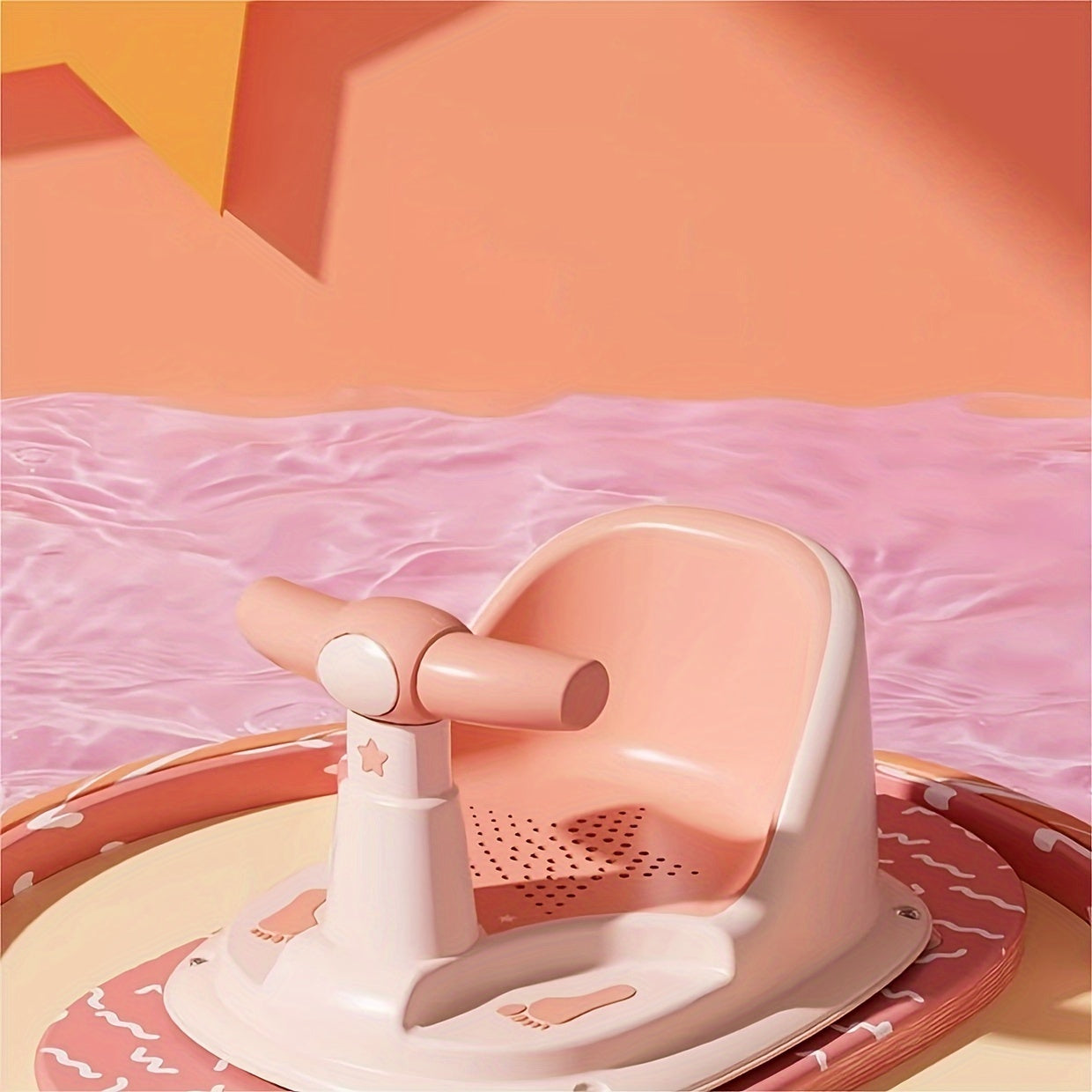 Baby Badstoel | Antislip Veiligheidsstoel met Zuignappen | Vierzijdige Bescherming | Badkameraccessoire | Perfect voor Feestdagen