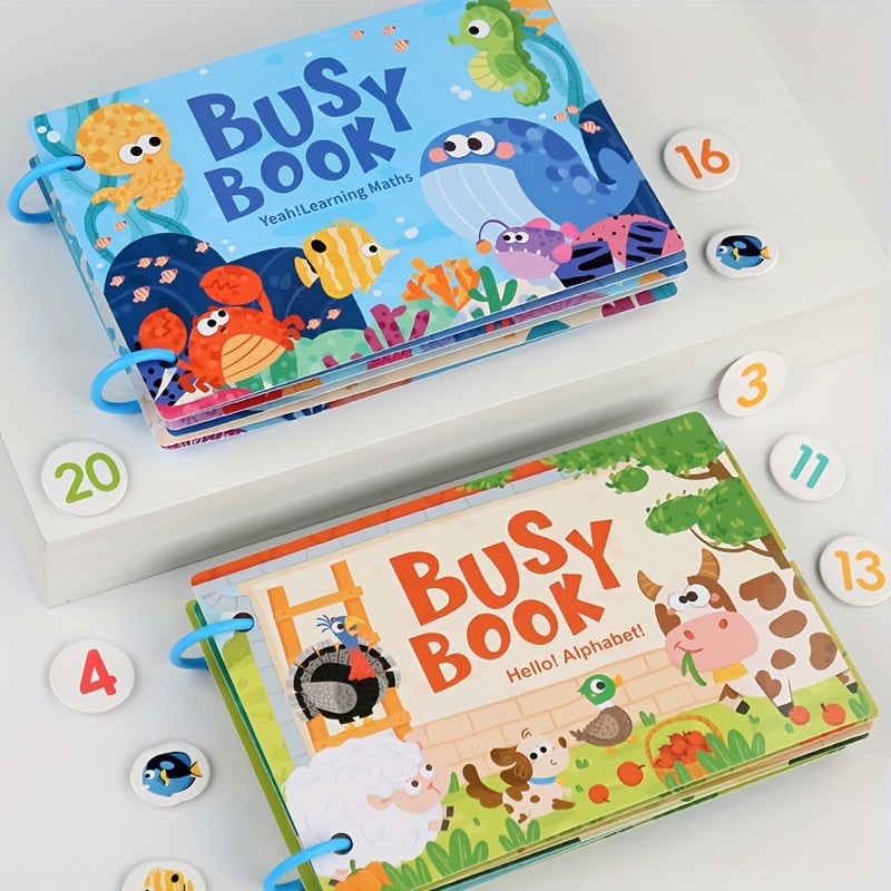 Dieren Leerboek Busy Book | Educatieve Verlichting met Meerdere Thema's, Plak & Scheur Sticker Activiteitenboek voor Kinderen en Peuters
