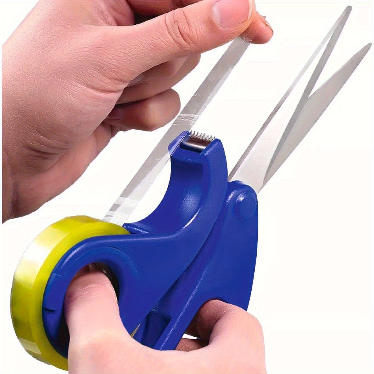 2-in-1 Schaar met Plakbandhouder - Handige Cadeaupapier Snijder voor Kantoor, Knutselen en Inpakken - Duurzaam Metalen Ontwerp