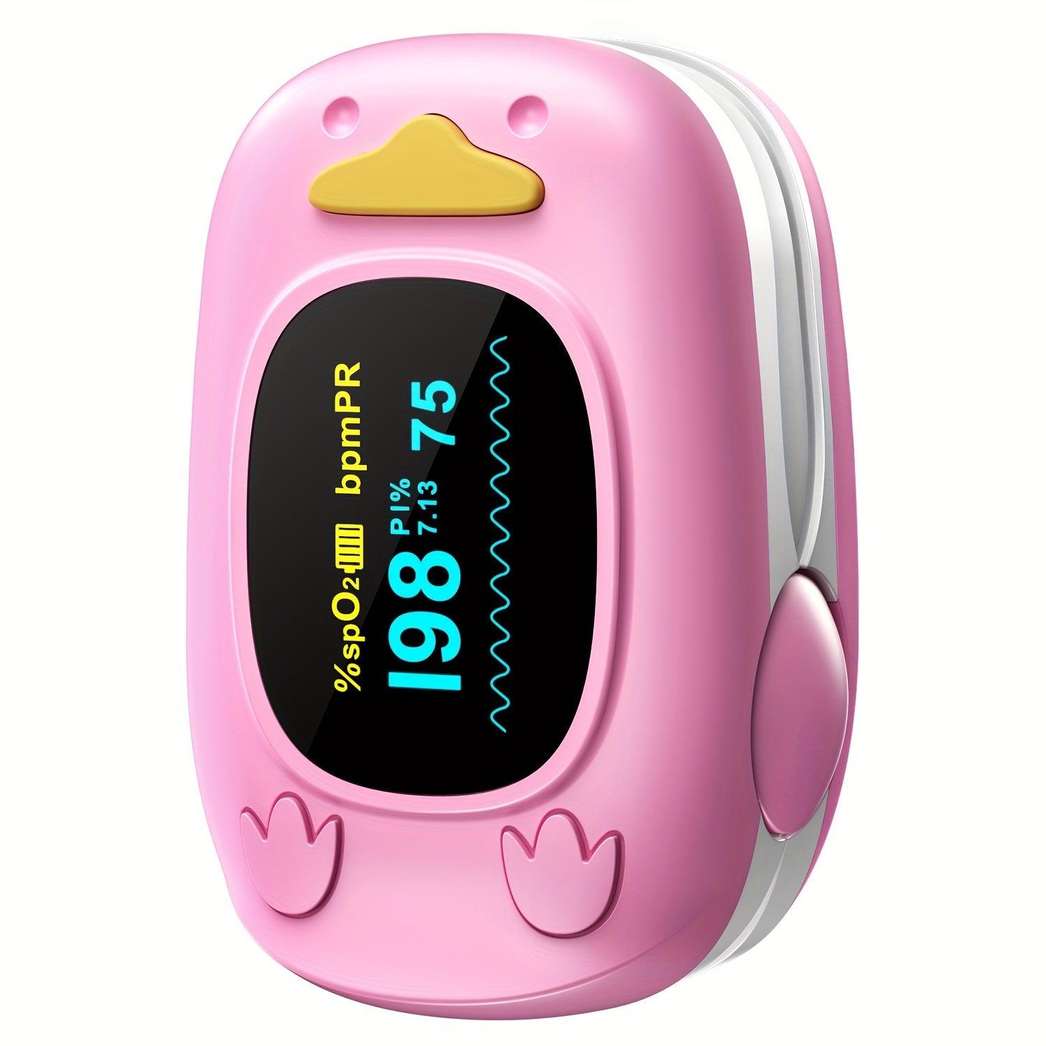 Pinguïn Saturatiemeter voor Kinderen - Vinger Pulsoximeter voor Baby's en Peuters - Hartslagmeter en Zuurstofmeter voor Jongens en Meisjes