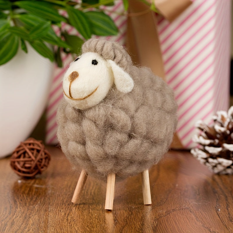 Wollen Vilt Schaap Ornaments | Creatieve Kerstboom Versiering voor Slaapkamer of Bureau