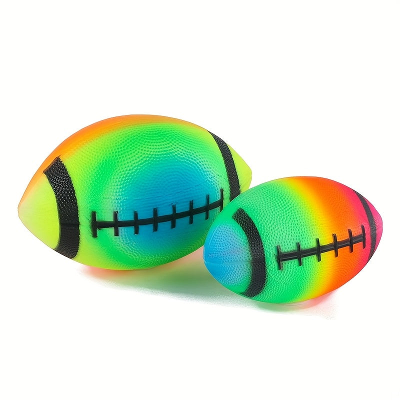 Zachte Rugbybal 18cm | Regenboog Design | Duurzaam PVC voor Binnen & Buiten