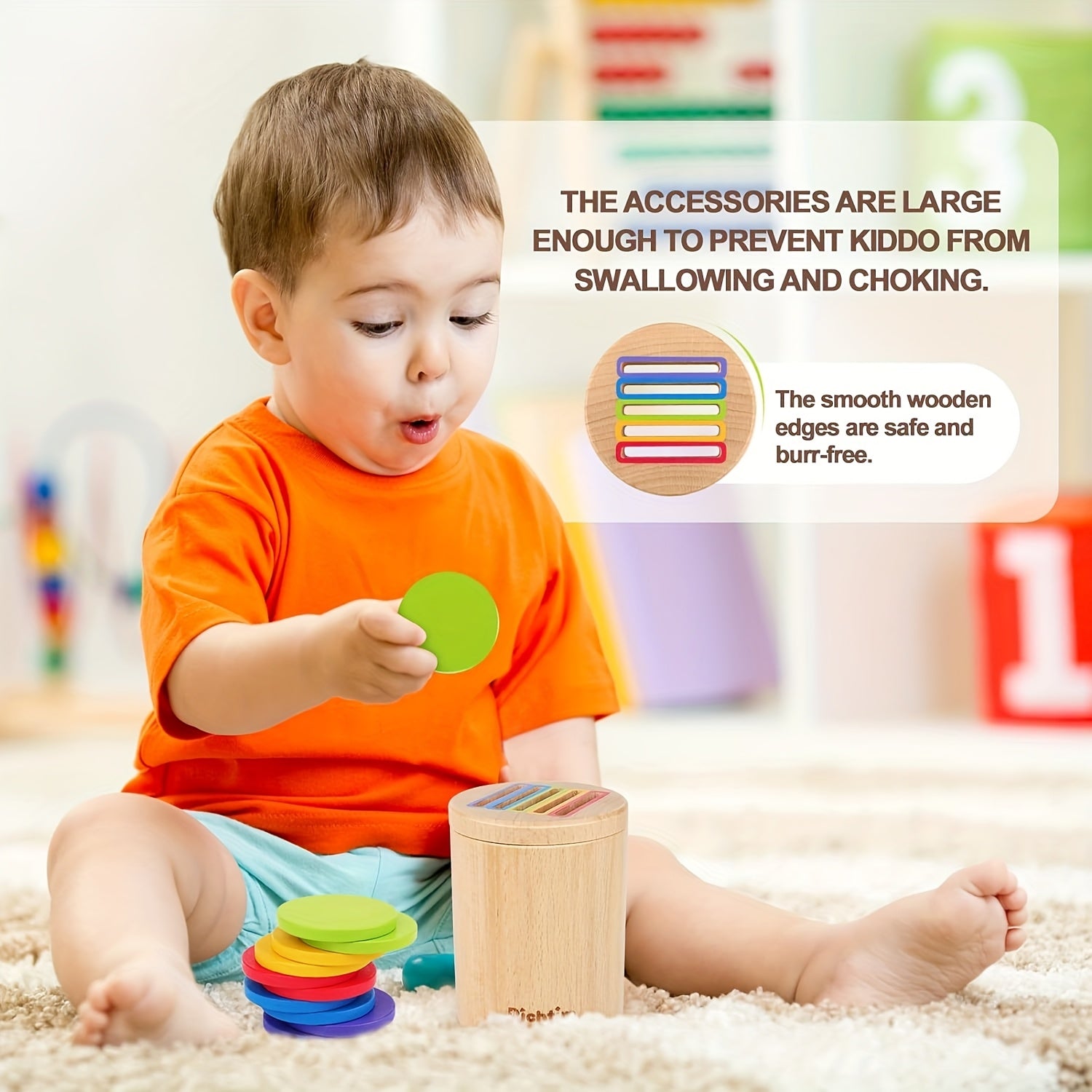 Houten Stapelspeelgoed | Educatief Sensory Spel voor Baby’s (1-3 Jaar)