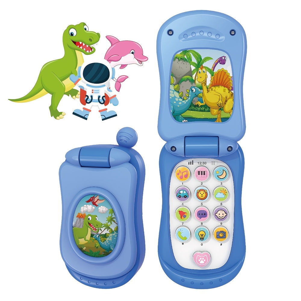 Muzikale Cartoon Flip Telefoon | Interactief Speelgoed voor Jongens & Meisjes, Perfect Cadeau