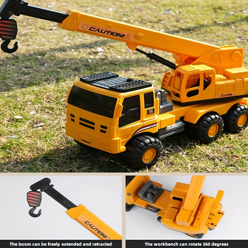 Bouwvoertuigen Set | Grote graafmachine, cementwagen en kraan – educatief constructiespel