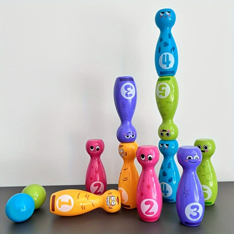12-delige Bowling Set voor Kinderen met Vrolijke Prints – Indoor & Outdoor Speelgoed